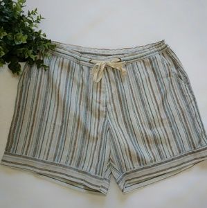 Lisa Todd | Linen/Cotton Blend Striped Shorts